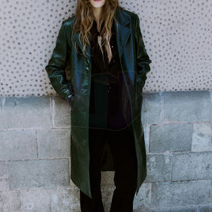 Premium Quality Outerwear Women <b>Leather</b> <b>Long</b> <b>Coat</b> Modern Look Comfortable Structure Ideal For Winter Street Style - Product Image 4