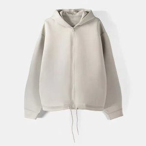 Ropa de calle Fabricante de ropa Manta Sudadera con capucha de gran tamaño Boxy Hombres Zip up Sudadera con capucha de tela de punto impermeable de lujo - Product Image 3