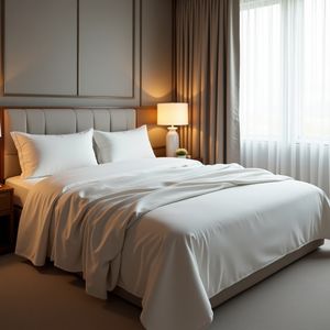 ผ้าปูที่นอนผ้าฝ้ายสีขาวแบบหวี100% ขนาด220X300ซม. ผ้าทอแบบเรียบผ้าต่วนเกรดแบบใช้แล้วทิ้งสำหรับคลินิกโรงพยาบาล - Product Image 4