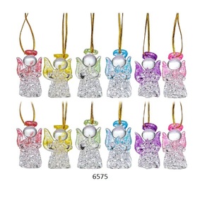 High Quality Unique Design Cute Angel Glass Hanging Ornaments X Mas Decorative Showpiece for New Year Christmas Decor - Product Image 2