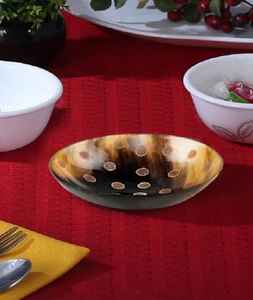 Tazón de cuerno de búfalo hecho a mano hecho de cuerno 100 por ciento natural para uso en cocina y decoración de F S International - Product Image 5