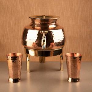 Eye Catching Design Copper Water Container with Lid Anti-corrosion Coating & Hand Grip-for Kitchen Home Hotels Restaurants Decor - Product Image 5