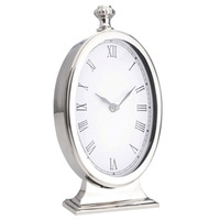 Reloj de Mesa de Cuarzo de Diseño Moderno y Estilo Antiguo de Aluminio de Lujo, Abstracto, con Números Romanos Decorativos, Elegante para Sala de Estar