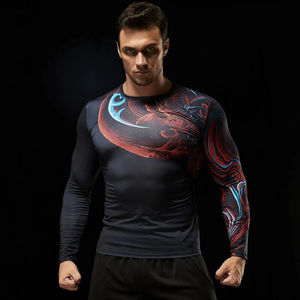 T-shirt de Compression personnalisé de haute qualité pour hommes vêtements de sport à manches courtes pour musculation Gym grande taille incluse - Product Image 6