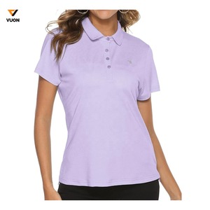 High Quality <b>Women's</b> Short Sport Golf <b>Polo</b> Shirt Custom Logo Silk Screen Printing 100% Cotton <b>Top</b> - Product Image 1