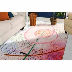 Tapis d'art floral abstrait, tapis imprimé Paul Klee 'Blossoming', tapis en chenille - Product Image 2