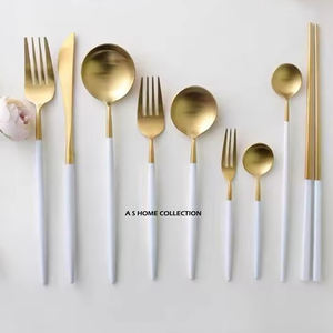 Ensemble de couverts en acier inoxydable plaqué or pour restaurants, cuillère, couteau, fourchette, couverts au meilleur prix - Product Image 4