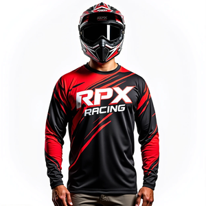 Chemise de motocross respirante imprimée pour homme, maillot de moto tout-terrain à manches longues, coupe personnalisée, vêtements de course automobile - Product Image 3