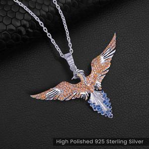 Collar con Colgante de Diamante Moissanite de Color Moderno, Estilo Hip Hop, con Diseño de Pájaro Volador en Plata 925, a Bajo Precio - Product Image 5
