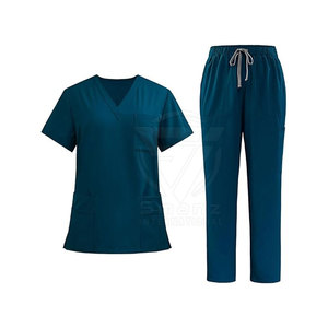 High Quality Wrinkle Resistant and Elastic Customized Medical Workwear Quick Drying Unisex Hospital Uniform Nurse <b>Scrub</b> <b>Sets</b> - Product Image 1