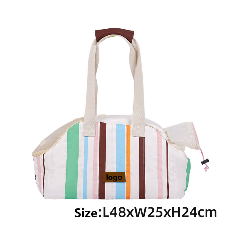 Contrast stripe pet leisure bag style 2