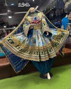 เดรสแม็กซี่สไตล์วินเทจแบบจีบปักทำมือสำหรับผู้หญิงแขนยาวปรับแต่งสีได้สินค้ามาใหม่ - Product Image 2