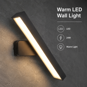 Applique murale LED linéaire moderne 24W en acrylique, orientable, pour intérieur, salon, éclairage décoratif blanc chaud - Product Image 4