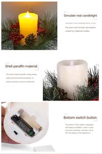 Bougie de Noël TOOWIN, bougies électroniques simulées à LED en paraffine à bouche plate, bougies décoratives de Noël - Product Image 5