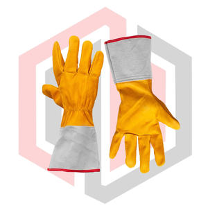 Lineman <b>Leather</b> Glove Reinforced Palm Knit <b>Wrist</b> <b>Cuff</b> Anti-Static Tear-Resistant 11 oz 14 Inch One Size Fits All Stick/TIG/MIG - Product Image 4