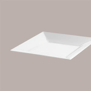 Lot de 25 Assiettes Carrées Blanches Réutilisables en Polystyrène PS 23x23 cm pour Fêtes - Product Image 1
