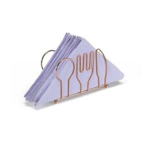Diseño de cubiertos Servilletero Soporte de pañuelos Organizador de mesa de comedor de cocina Estante de servilleta moderno Soporte de pañuelos de papel de alambre de metal - Product Image 1