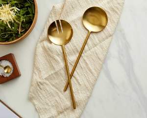 Exquisite Eco-Friendly Brass Salad Server Set with <b>Beautiful</b> Craft Quality for Party and Upscale Dining Tables & Home Kitchens - Product Image 4