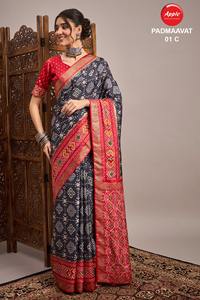 Saree en soie Padmaavat-01 avec cristaux Swarovski Drapé de créateur de qualité supérieure - Product Image 2