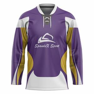 Jersey de hockey sobre hielo de poliéster de alta calidad Logotipo de impresión por sublimación Uniforme de hockey sobre hielo personalizado - Product Image 1