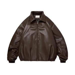 เสื้อแจ็กเก็ตหนังแฟชั่นสำหรับผู้ชายทรงสลิมฟิตเสื้อโค้ทสำหรับขี่มอเตอร์ไซค์มีปกดีไซน์ทันสมัยและทันสมัย - Product Image 4