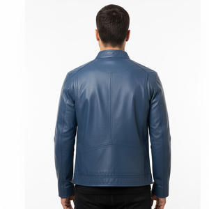 Veste de motard en cuir de mouton véritable pour hommes Vente en gros d'usine OEM Design personnalisé Vêtements de moto Vêtements d'extérieur élégants et chauds pour l'hiver à l'avant - Product Image 2