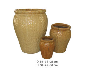 Pots de fleurs en céramique émaillée de haute qualité Design moderne pour décor de jardin pour utilisation au sol, ensemble de 3 pots de plantes - Product Image 6