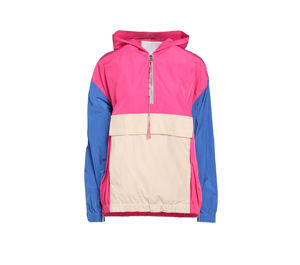 แจ็กเก็ตกันลมมีฮู้ดสำหรับผู้หญิงแจ็คเก็ตกันลมมีขนาดพิเศษสำหรับผู้หญิงแจ็คเก็ตกันลมมีสีเย็บปะติดปะต่อกัน - Product Image 5