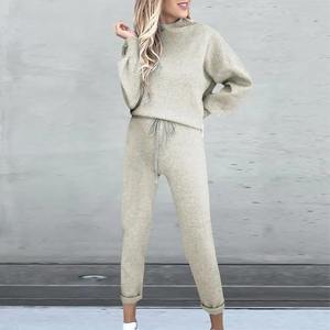 Ensemble 2 pièces de survêtement décontracté pour femmes, ensemble de sweatshirts à capuche pour l'automne et l'hiver, pantalons de survêtement à jambes larges, tenues de sport, vêtements de fitness en plein air - Product Image 1