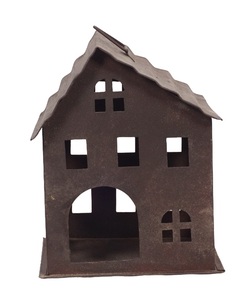 Dulce verano Living Table Top Farmhouse Home Decor Christmas Home Vendido en Antique Painted Cast Iron Mini House - Product Image 5