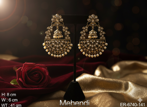 Pendientes Polki tradicionales de diseñador, perfectos para novias, bodas, eventos, Ropa Étnica y ocasiones especiales - Product Image 5