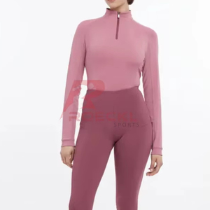 Femmes élégantes équitation couche de base en gros tissu ultra léger contrôle de l'humidité coupe ergonomique confortable équestre - Product Image 1