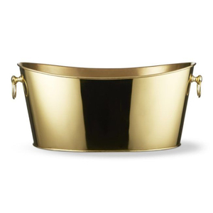 Hielera Redonda de Latón con Acabado Dorado, Hielera para Champán de Último Diseño, Enfriador de Vino con Asa para Bar - Product Image 2