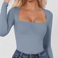 Combinaison de sport personnalisée à col montant et manches longues, séchage rapide, respirante, en polyester/coton, pour femme, yoga, gym