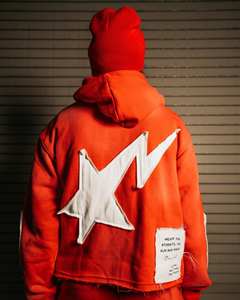 Men Jogger Set Custom Logo Acid Wash <b>Applique</b> Distressed Embroidery Flared Sweatpants and Hoodie Set Tracksuits Two Piece Set - Product Image 5