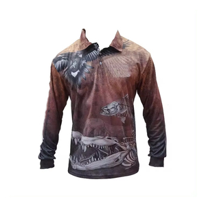 Camisetas de pesca de rendimiento para hombre con logotipo personalizado, jersey de pesca de manga larga con protección UV por sublimación de poliéster - Product Image 2