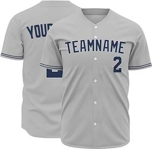 Maillot de baseball personnalisé à manches courtes et col en V avec nom, numéro et logo par sublimation - Product Image 6