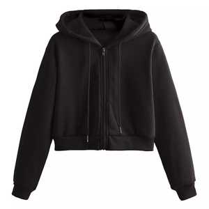 Sudadera informal de manga larga de Color sólido para mujer, sudadera con cremallera bordada, prendas de vestir de invierno, estilo pulóver, suministro al por mayor de XS-XL - Product Image 5
