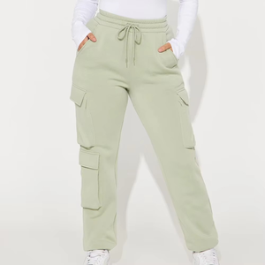 Women's High Waist Elastic Casual Hip Hop Cargo Pants Good Quality Streetwear <b>Trousers</b> for <b>Winter</b> Flat Front Style - Product Image 6