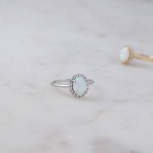 New Arrival Natural Oval Cut <b>Opal</b> and Round Cut Cz Diamond Handmade Solid 925 Sterling <b>Silver</b> Women Finger <b>Rings</b> Wholesale Bulk - Product Image 3