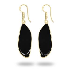 Pendientes de Oro Real de 18K Más Vendidos para Mujeres y Niñas, Pendientes Clásicos para Bodas y Fiestas, Joyería con Piedras Preciosas de Ónice Negro para Mujer - Product Image 5
