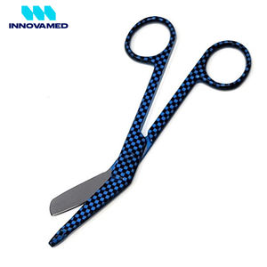 Innovamed Nouvelle arrivée Blue Checkers Lister Ciseaux à pansement en acier inoxydable 5.5 Ciseaux de chirurgie manuelle - Product Image 2