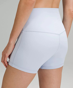 กางเกงขาสั้นออกกำลังกายเล่นยิมเอวสูงของผู้หญิงกางเกงออกกำลังกายเล่นโยคะระบายอากาศได้ดีสีพื้นออกแบบโลโก้ได้ตามต้องการ - Product Image 6