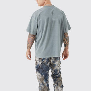 OEM Support Street Wear Hombres 100% algodón Boxy Camiseta de alta calidad transpirable manga corta Regular Fit Moda Exclusiva - Product Image 5