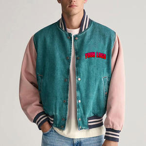 Blouson Bomber Varsity Homme Tendance Personnalisé avec Fermeture Éclair, Col Montant et Logo Frontal, Manteau Rembourré Grande Taille - Product Image 6