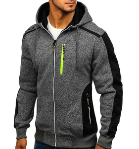 Nueva sudadera con cremallera de punto elegante de alta calidad para hombres Ropa de calle Tamaño-Anti-Encogimiento Venta al por mayor OEM Sudaderas en blanco - Product Image 6