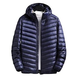 Chaqueta de plumón para hombre, de gran tamaño, fina y ligera, con capucha, de talla grande, para hombre, chaqueta de invierno acolchada de talla grande para hombre - Product Image 1