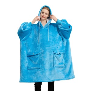 Couverture-sweat à capuche d'hiver avec manches, en polaire, surdimensionnée, super longue, pour femme, pyjama doux et chaud, couverture Sherpa pour adultes - Product Image 6