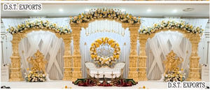 Panel Tallado Clásico Blanco para Escenario de Boda, Tema Ganesha Personalizado, Marcos Tallados para Recepción de Boda, Venta en Australia - Product Image 3