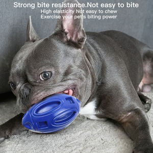 Jouets de dentition en caoutchouc indestructibles pour animaux de compagnie Balle de rugby à mâcher pour chiens pour mâcheurs agressifs - Product Image 6